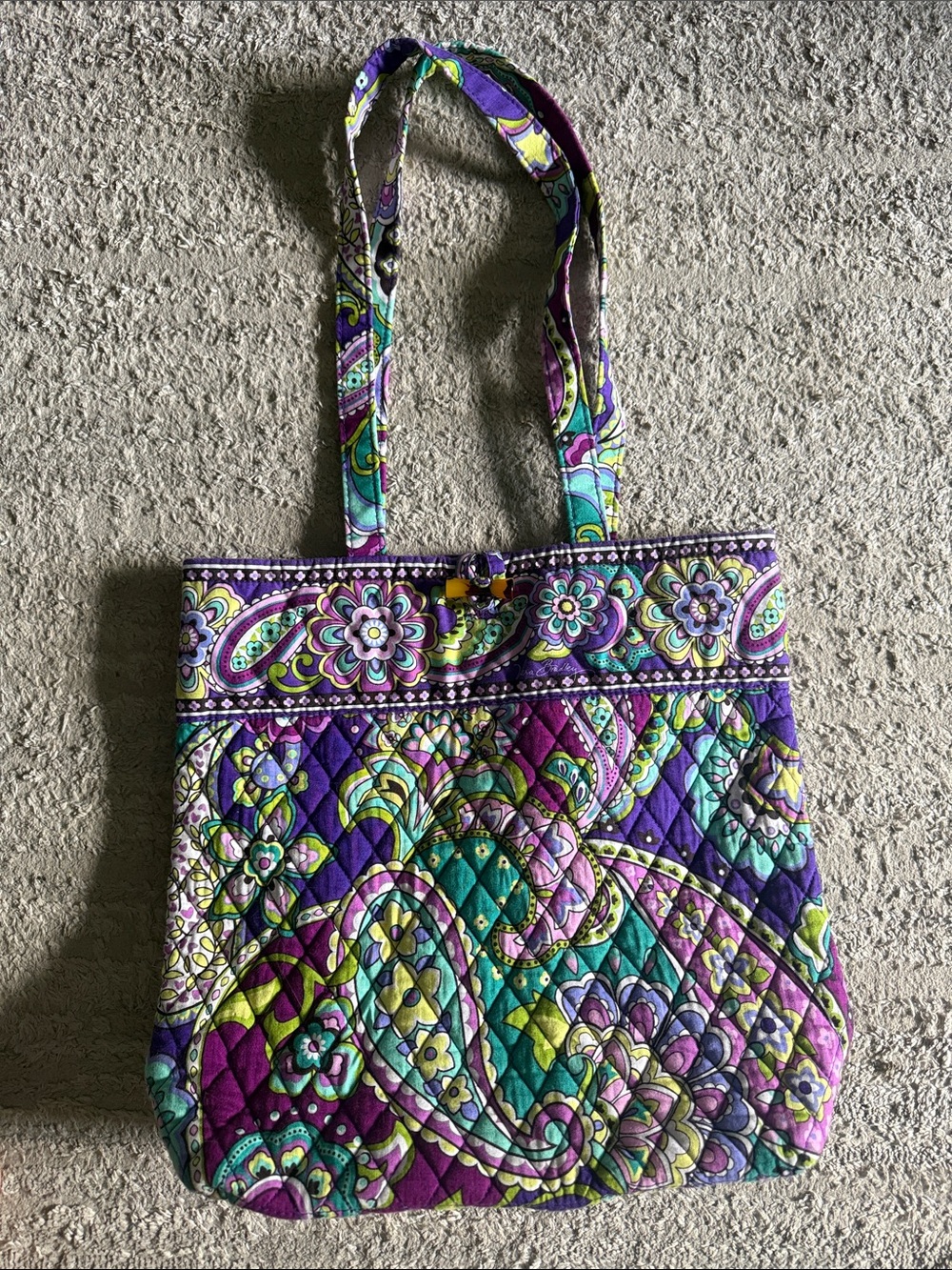 Vera Bradley Purple Teal Paisley Quilted Shoulder Bag